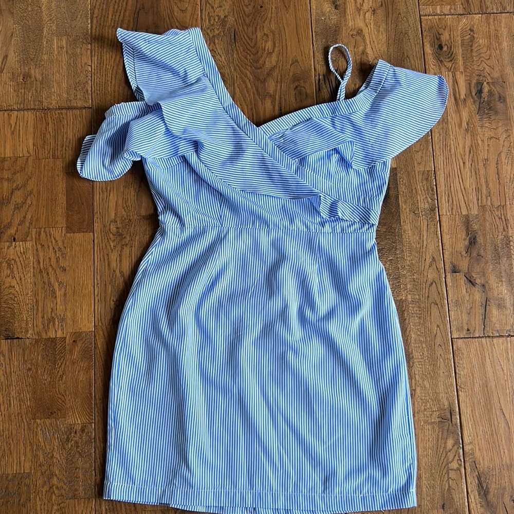 Stunning blue Oxford strip dress
